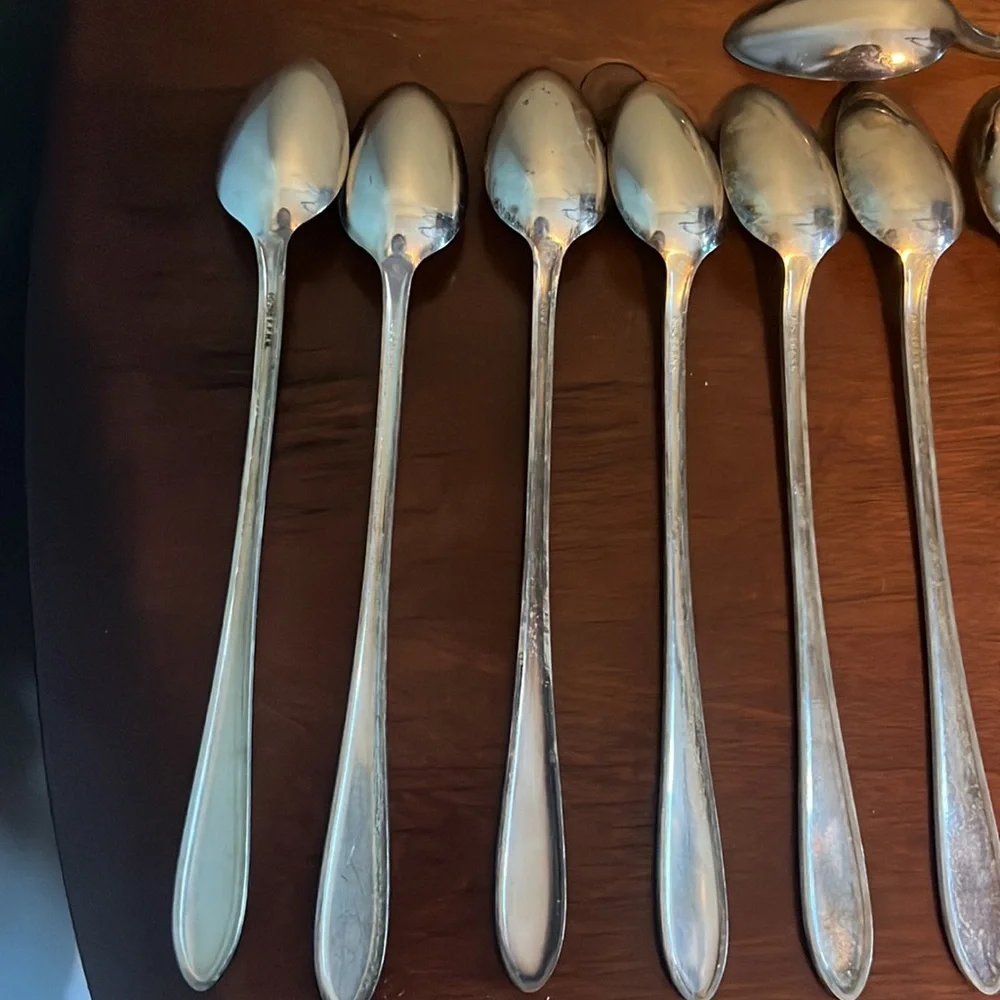 Flame (Silverplate, 1938) by National Silver Co Iced Tea Spoons Set of 19 Dining
